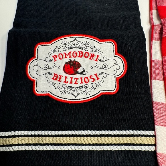 NWT. DII Italiano Dishtowel kitchen tow Set of 2 and set of 1 black towel. - Picture 3 of 13